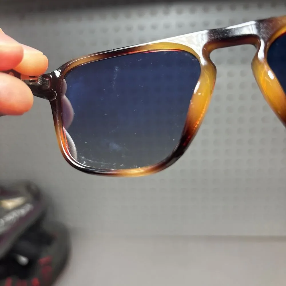 WMP Sunglasses Emerson Brown Tortoise Frames W 54-20-147 Blue Gradient Lens